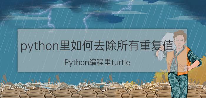 python里如何去除所有重复值 Python编程里turtle.write的笔迹怎么清除？